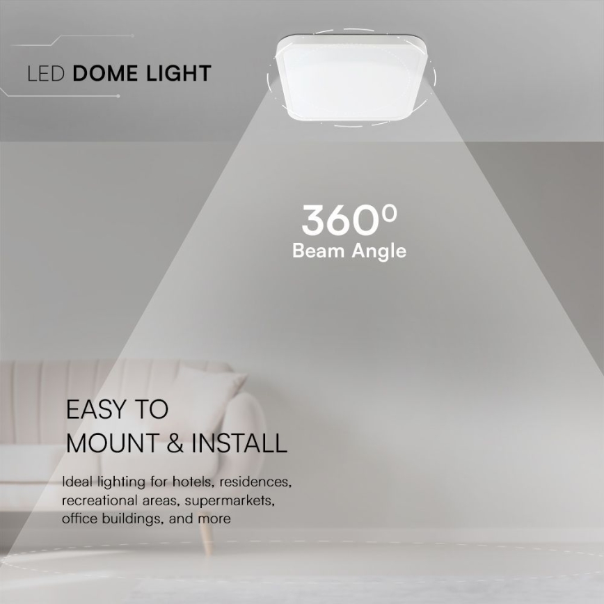 LED Kúpeľňové stropné svietidlo SAMSUNG CHIP LED/18W/230V IP44 3000K 25x25 cm biela