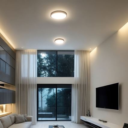 LED Kúpeľňové stropné svietidlo SAMSUNG CHIP LED/18W/230V IP44 3000K pr. 25 cm čierna