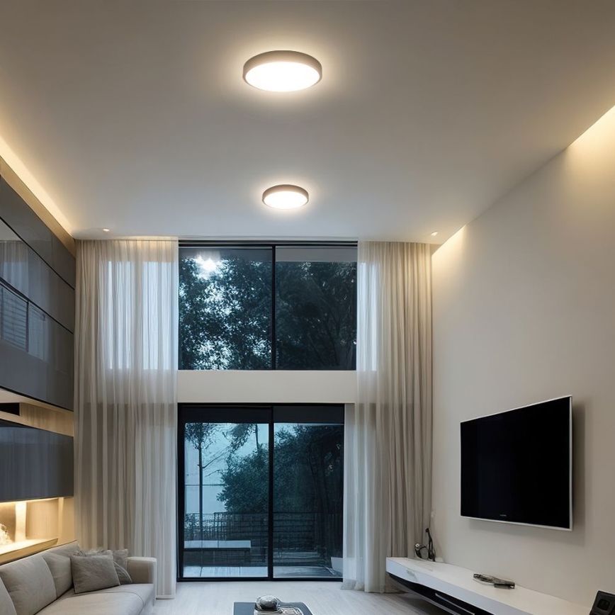 LED Kúpeľňové stropné svietidlo SAMSUNG CHIP LED/18W/230V IP44 3000K pr. 25 cm čierna