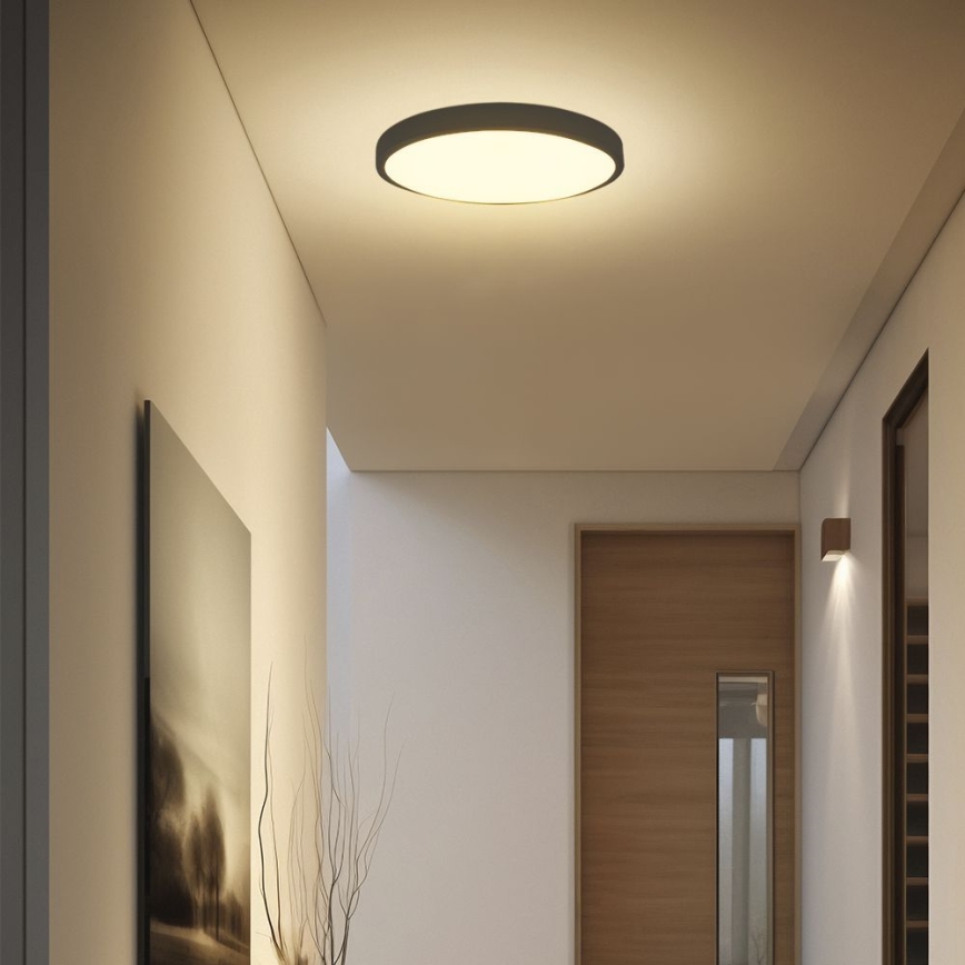 LED Kúpeľňové stropné svietidlo SAMSUNG CHIP LED/18W/230V IP44 3000K pr. 25 cm čierna