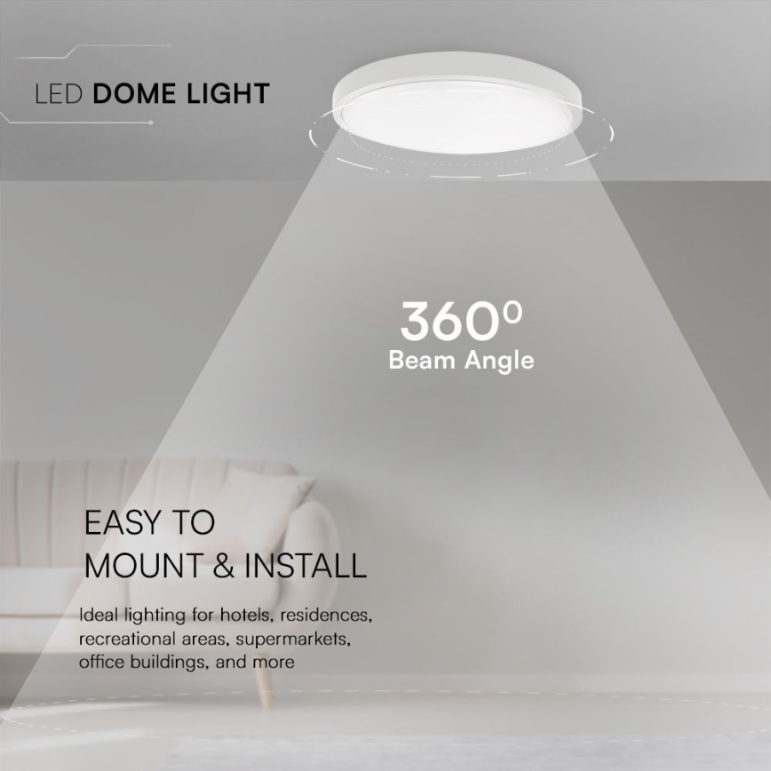 LED Kúpeľňové stropné svietidlo SAMSUNG CHIP LED/18W/230V IP44 4000K pr. 25 cm biela