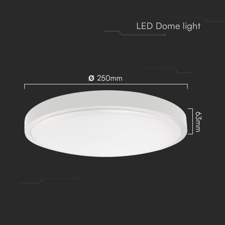 LED Kúpeľňové stropné svietidlo SAMSUNG CHIP LED/18W/230V IP44 4000K pr. 25 cm biela