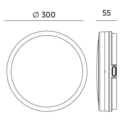 LED Kúpeľňové stropné svietidlo LED/18W/230V 3000/4000/6500K IP65 pr. 30 cm čierna