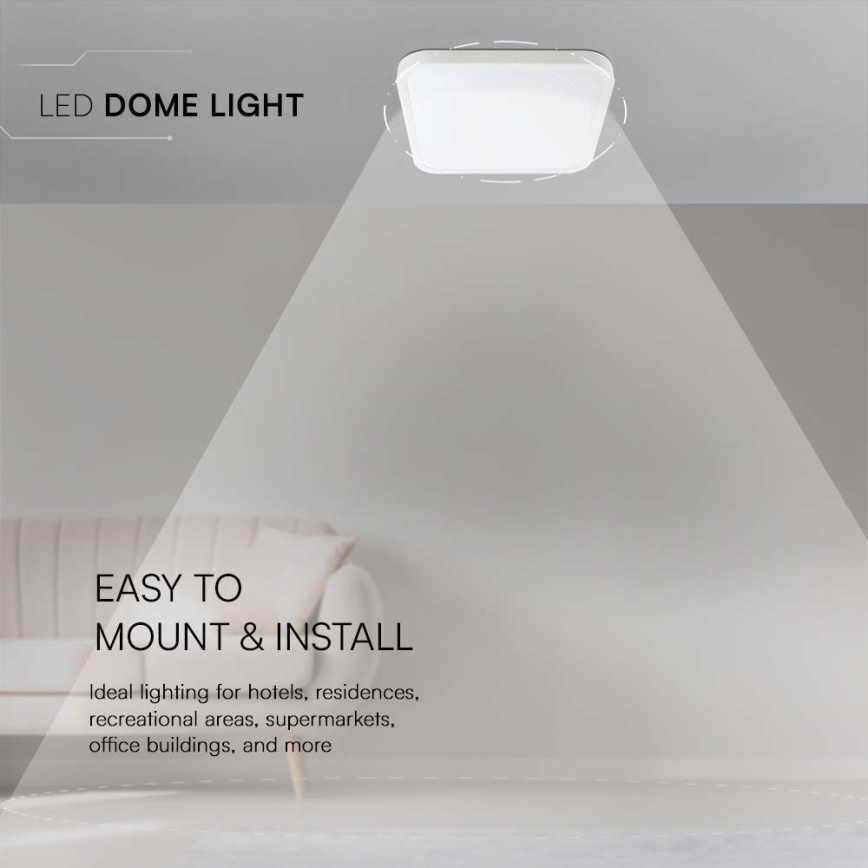 LED Kúpeľňové stropné svietidlo LED/24W/230V 3000K IP44 29,5x29,5 cm biela