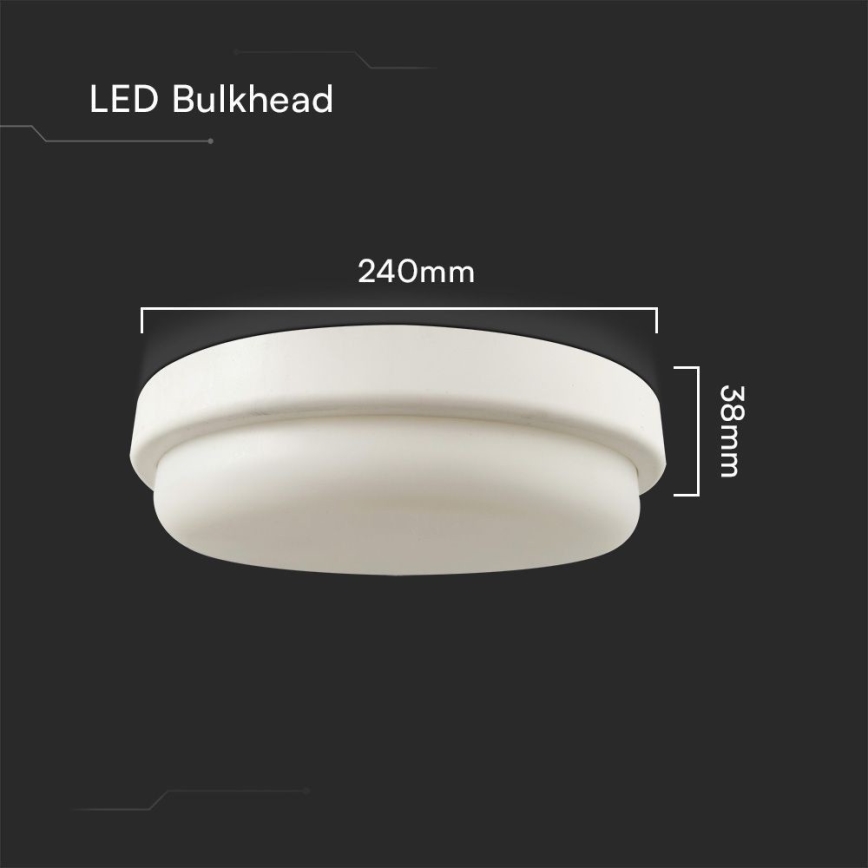 LED Kúpeľňové stropné svietidlo LED/24W/230V 4000K IP54 pr. 24 cm