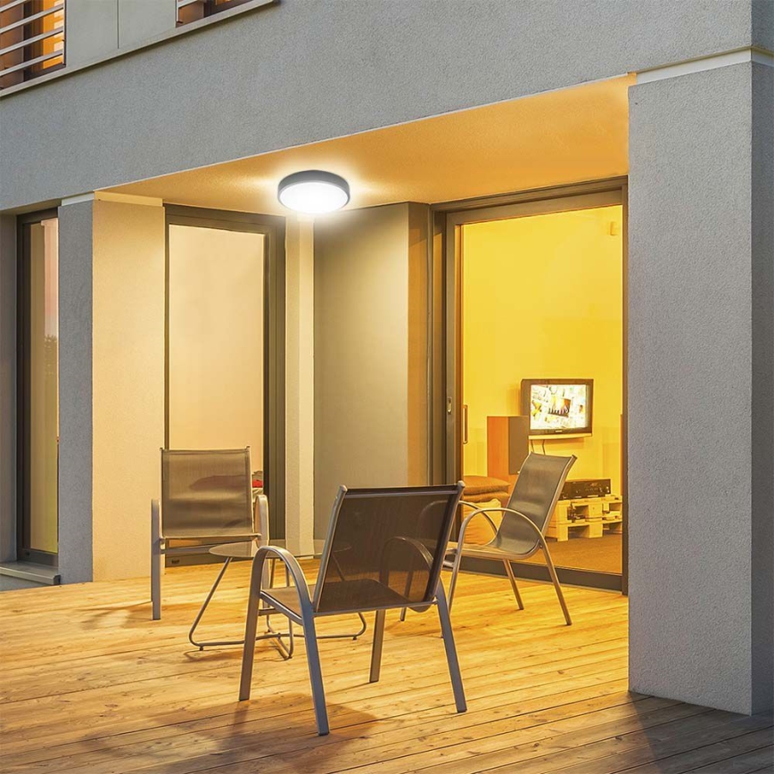 LED Kúpeľňové stropné svietidlo LED/24W/230V 6500K IP44 pr. 29,5 cm čierna