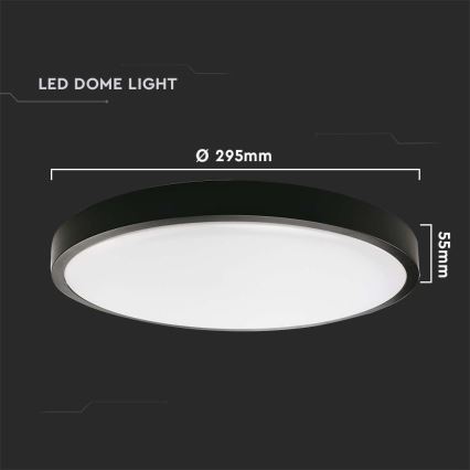 LED Kúpeľňové stropné svietidlo LED/24W/230V 6500K IP44 pr. 29,5 cm čierna
