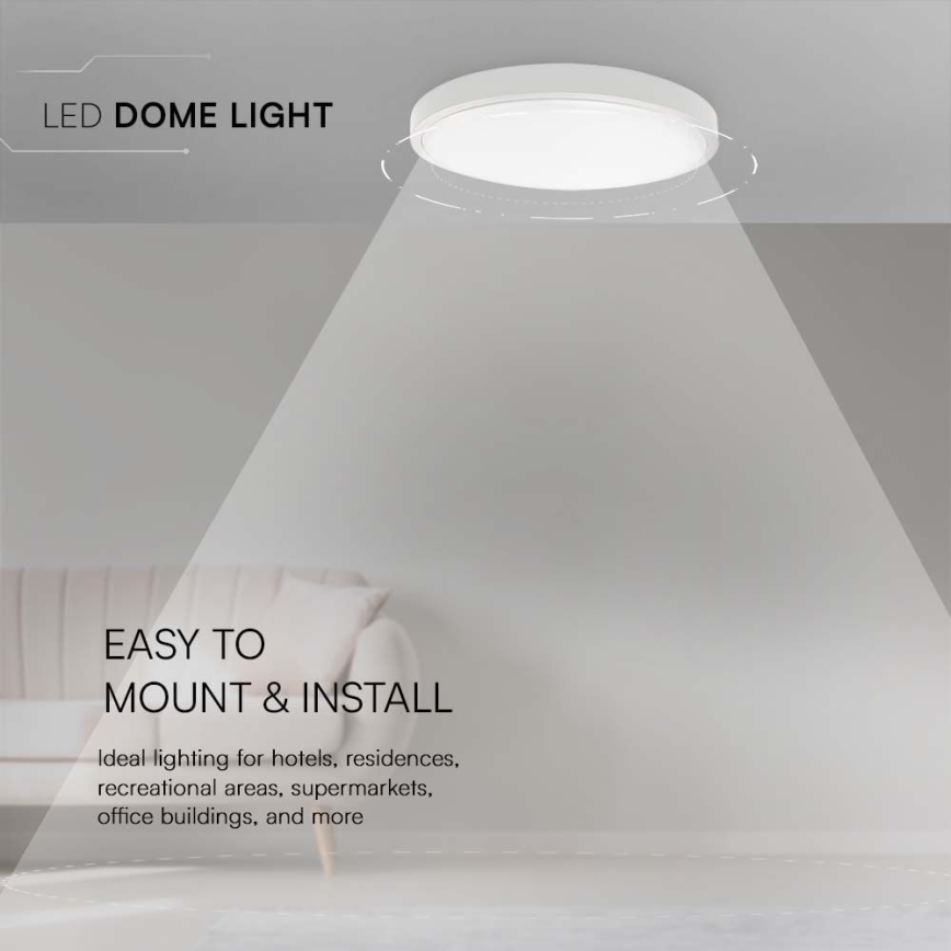 LED Kúpeľňové stropné svietidlo LED/24W/230V 6500K IP44 pr. 29,5 cm biela