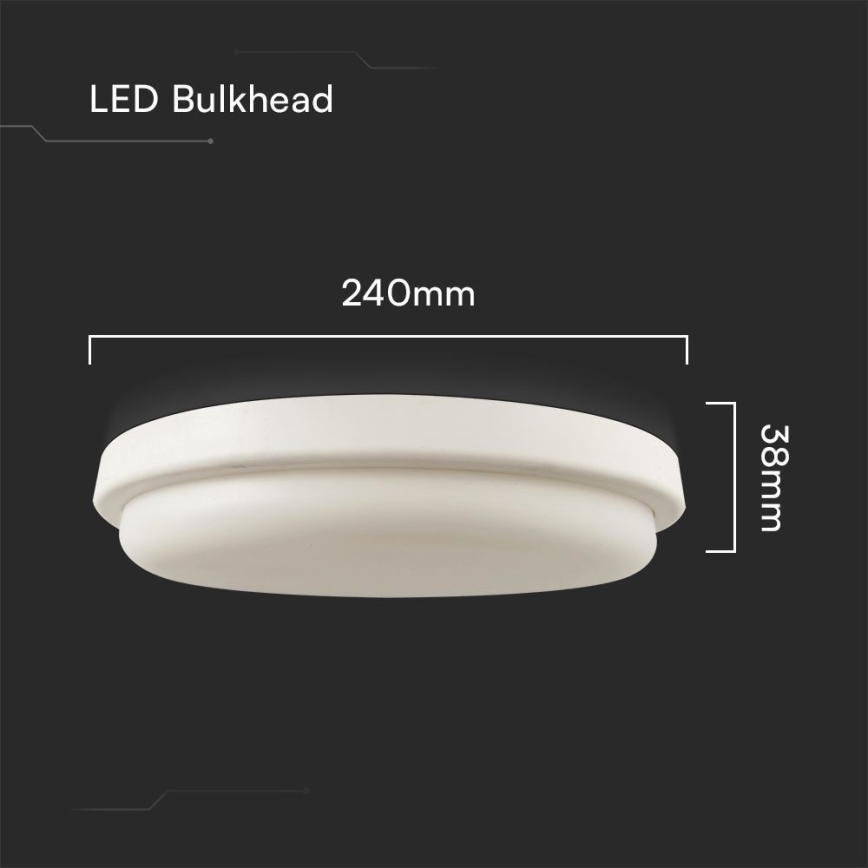 LED Kúpeľňové stropné svietidlo LED/24W/230V 6500K IP54 pr. 24 cm