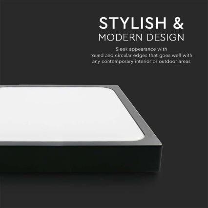 LED Kúpeľňové stropné svietidlo LED/30W/230V 4000K IP44 42x42 cm čierna
