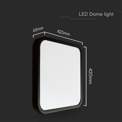 LED Kúpeľňové stropné svietidlo SAMSUNG CHIP LED/48W/230V IP44 4000K 42x42 cm čierna