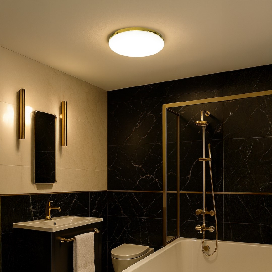 LED Kúpeľňové stropné svietidlo MAYA LED/15W/230V pr. 33 cm IP44 zlatá