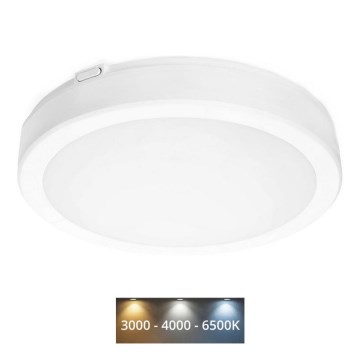LED Kúpeľňové stropné svietidlo NAIROS LED/18W/230V 3000/4000/6500K IP65 pr. 30 cm biela