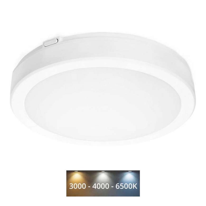 LED Kúpeľňové stropné svietidlo NAIROS LED/18W/230V 3000/4000/6500K IP65 pr. 30 cm biela