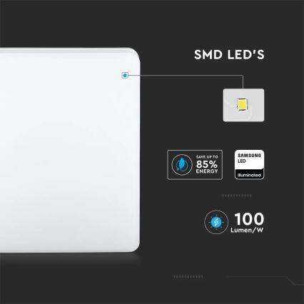 LED Kúpeľňové stropné svietidlo SAMSUNG CHIP LED/15W/230V 6500K IP44 20x20 cm