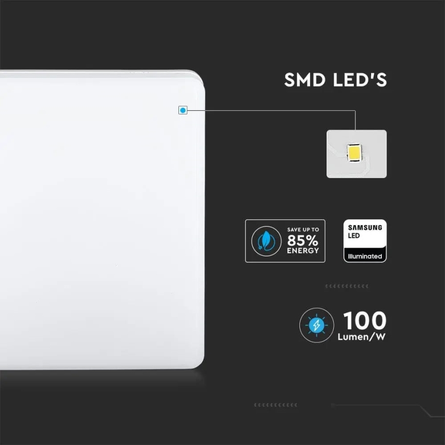 LED Kúpeľňové stropné svietidlo SAMSUNG CHIP LED/15W/230V 6500K IP44 20x20 cm