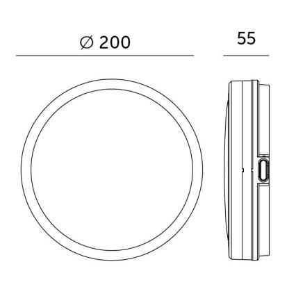 LED Kúpeľňové stropné svietidlo so senzorom LED/12W/230V 3000/4000/6500K IP65 pr. 20 cm čierna + diaľkové ovládanie