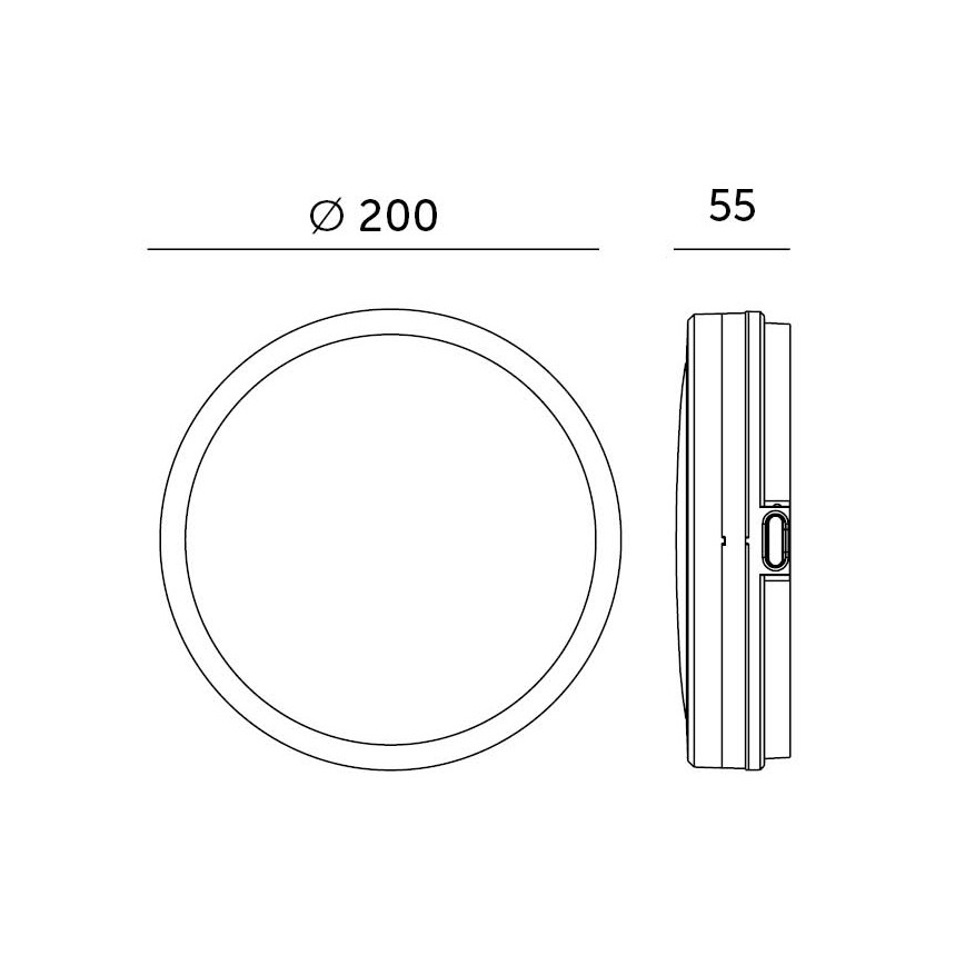 LED Kúpeľňové stropné svietidlo so senzorom LED/12W/230V 3000/4000/6500K IP65 pr. 20 cm čierna + diaľkové ovládanie