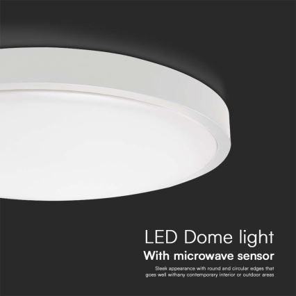 LED Kúpeľňové stropné svietidlo so senzorom LED/18W/230V 3000K IP44 biela + diaľkové ovládanie