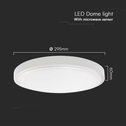 LED Kúpeľňové stropné svietidlo so senzorom LED/18W/230V 4000K IP44 biela + diaľkové ovládanie