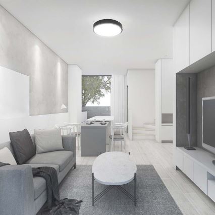 LED Kúpeľňové stropné svietidlo so senzorom LED/18W/230V 4000K IP44 čierna + diaľkové ovládanie