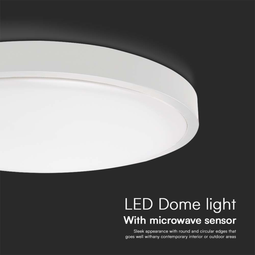 LED Kúpeľňové stropné svietidlo so senzorom SAMSUNG CHIP LED/18W/230V IP44 3000K pr. 29 cm biela + diaľkové ovládanie