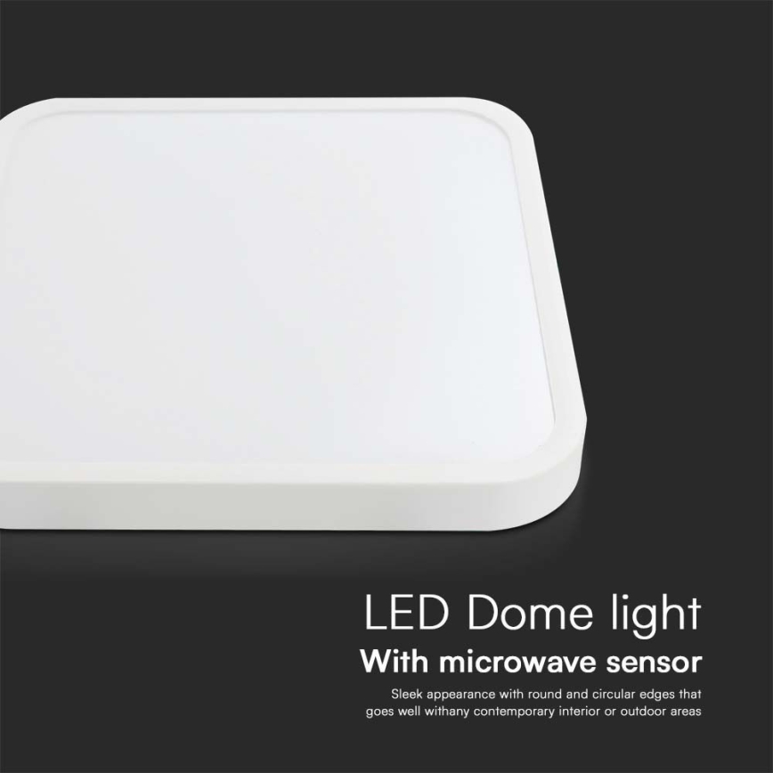 LED Kúpeľňové stropné svietidlo so senzorom SAMSUNG CHIP LED/18W/230V IP44 4000K 29x29 cm biela + diaľkové ovládanie
