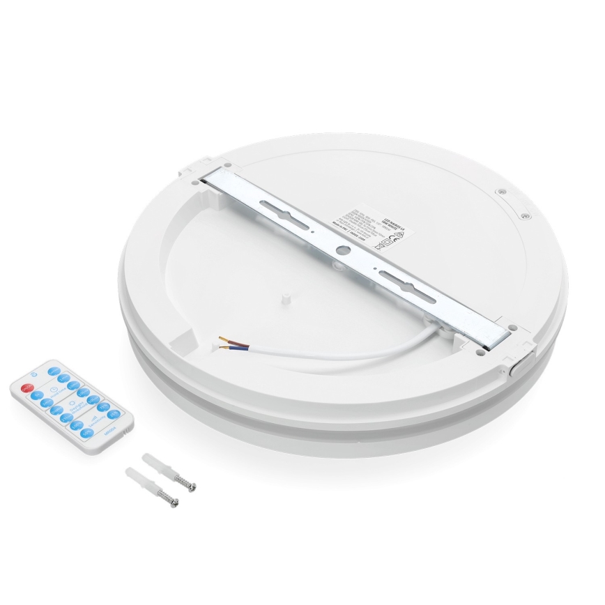LED Kúpeľňové stropné svietidlo so senzorom LED/18W/230V 3000/4000/6500K IP65 pr. 30 cm biela + diaľkové ovládanie