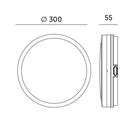 LED Kúpeľňové stropné svietidlo so senzorom LED/18W/230V 3000/4000/6500K IP65 pr. 30 cm čierna + diaľkové ovládanie