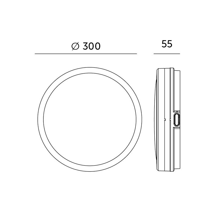LED Kúpeľňové stropné svietidlo so senzorom LED/24W/230V 3000/4000/6500K IP65 pr. 30 cm čierna + diaľkové ovládanie