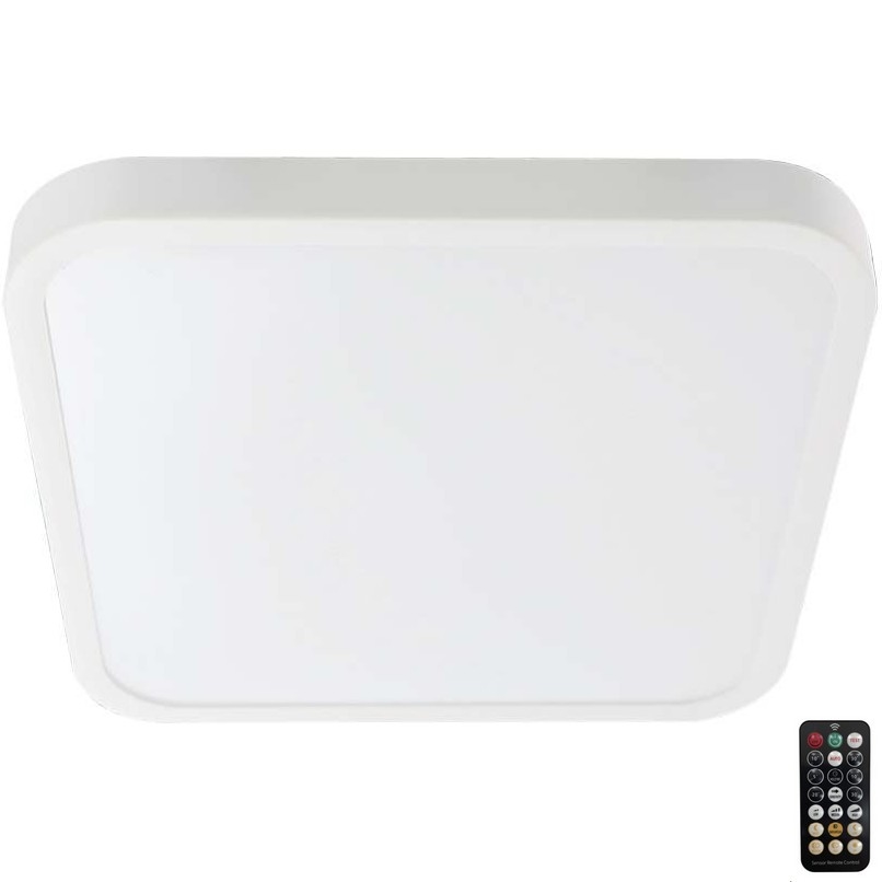 LED Kúpeľňové stropné svietidlo so senzorom LED/36W/230V 4000K IP44 42x42 cm biela + diaľkové ovládanie