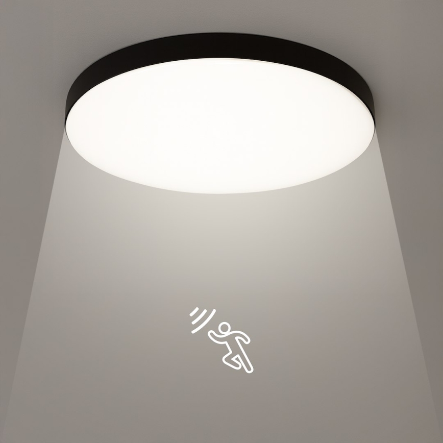 LED Kúpeľňové stropné svietidlo so senzorom MAYA LED/13W/230V pr. 33 cm IP44 čierna