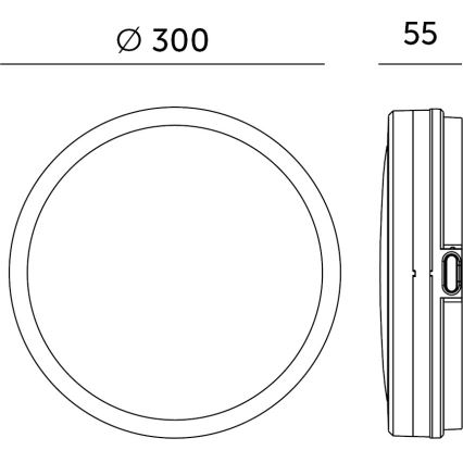 LED Kúpeľňové stropné svietidlo so senzorom NAIROS LED/18W/230V IP65 3000/4000/6500K pr. 30 cm čierna + diaľkové ovládanie