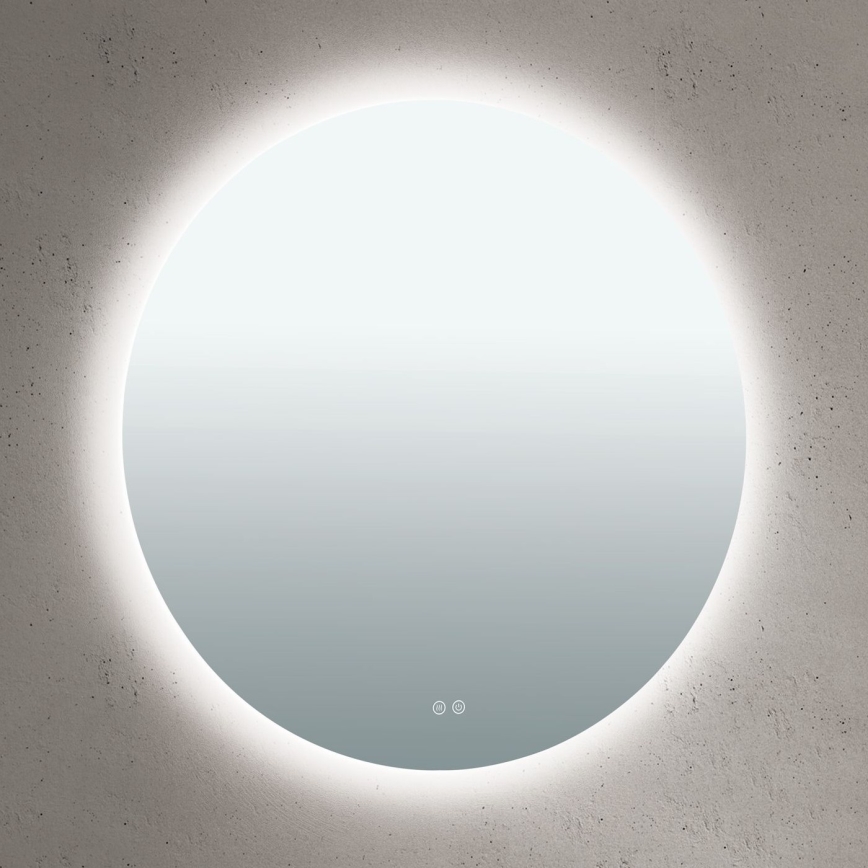 LED Kúpeľňové vyhrievané nástenné zrkadlo s podsvietením FOCUS LED/27W/230V 3000/4200/6000K pr. 80 cm IP44