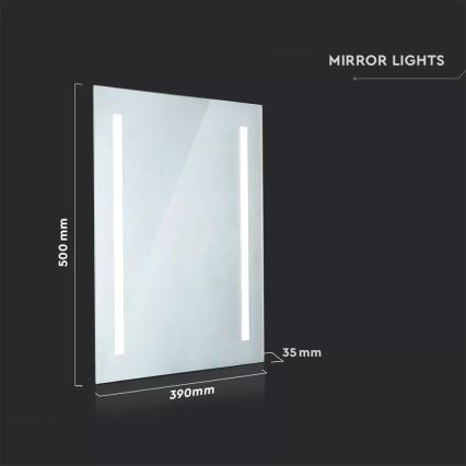 LED Kúpeľňové vyhrievané podsvietené zrkadlo LED/17W/230V IP44