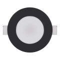LED Kúpeľňové zapustené svietidlo LORI LED/4,5W/230V IP65 2700/4000K pr. 8,5 cm čierna