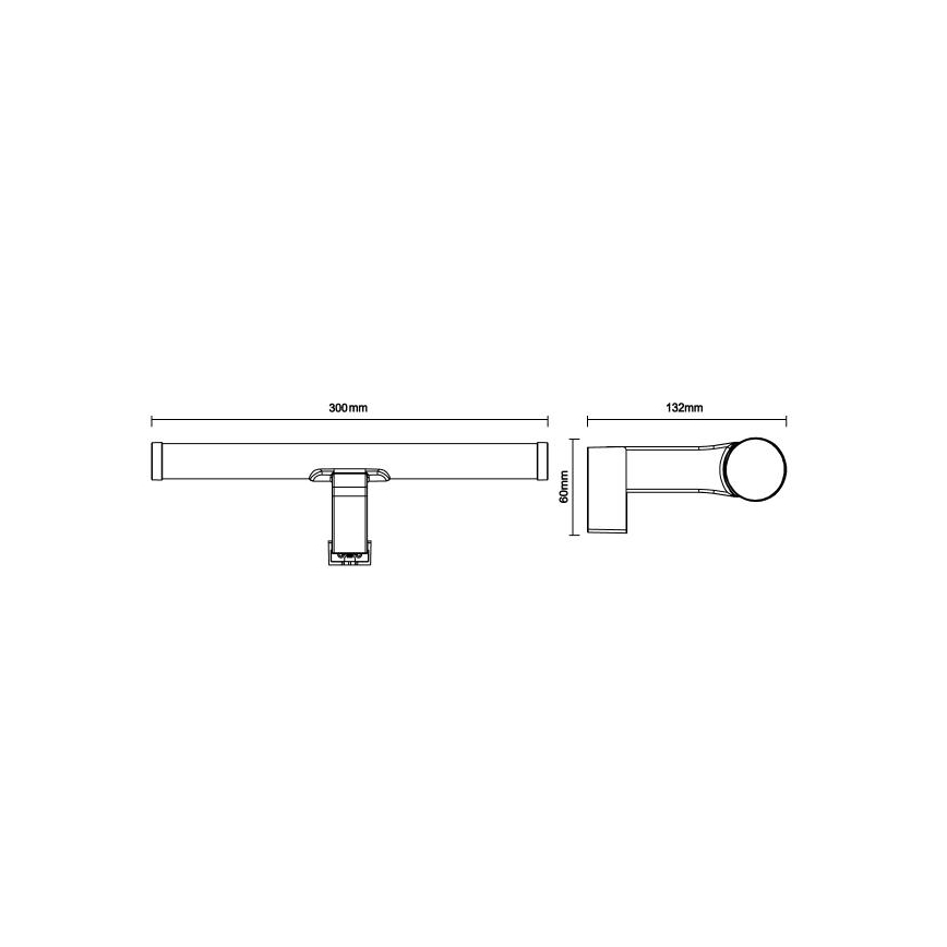 LED kúpeľňové zrkadlové osvetlenie LED/8W/230V 30 cm IP44 lesklý chróm