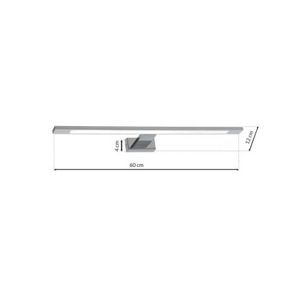 LED kúpeľňové zrkadlové osvetlenie SHINE LED/12W/230V 60 cm IP44 lesklý chróm