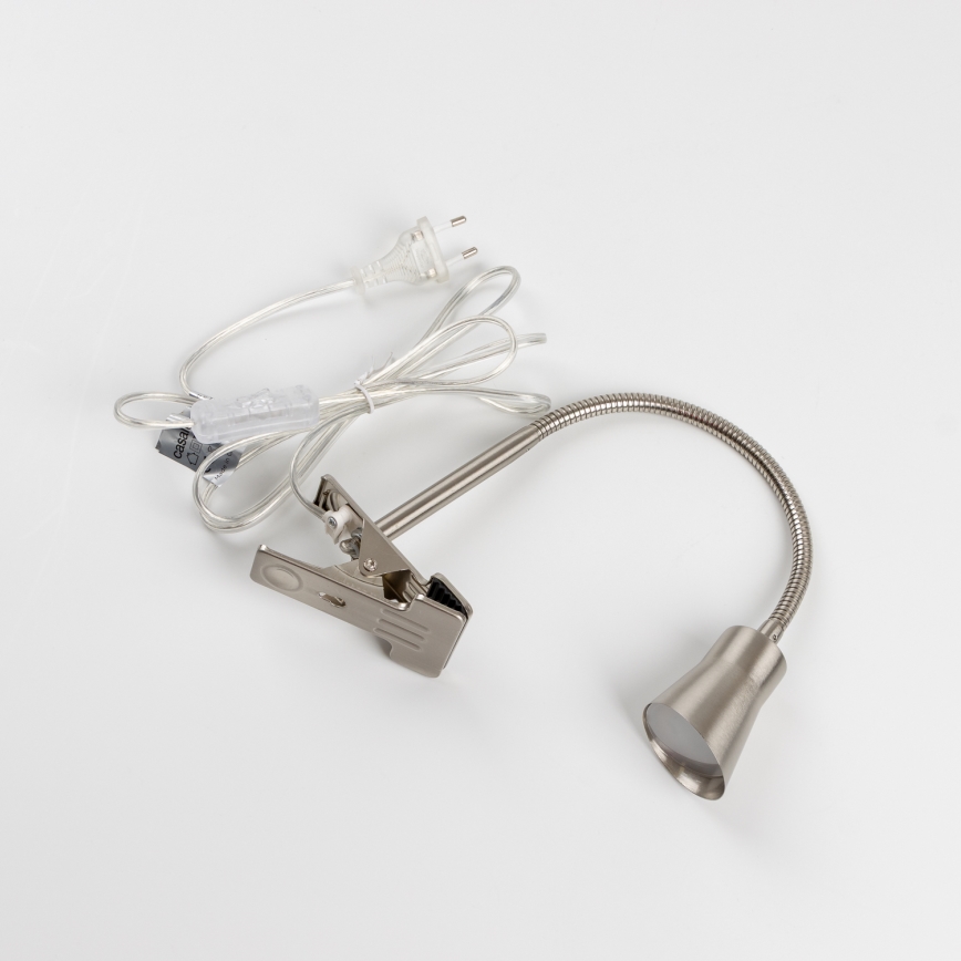 LED lampa s klipom LED/3,2W/230V matný chróm