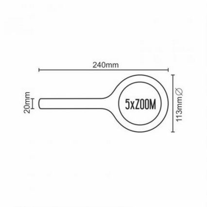 LED Lupa 5×ZOOM s podsvietením LED/3W IP44