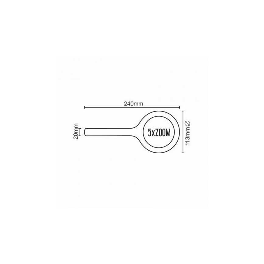 LED Lupa 5×ZOOM s podsvietením LED/3W IP44