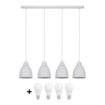 LED Luster 4xE27/10W/230V biela 14cm
