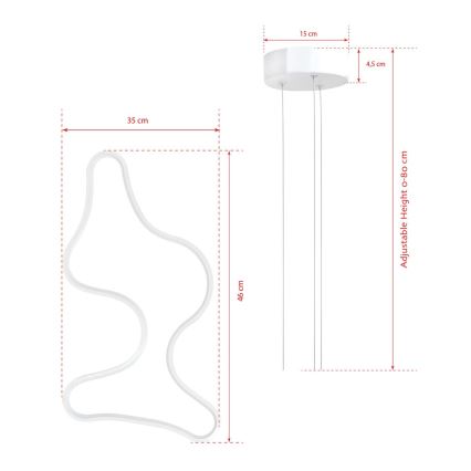 LED Luster na laná ARTISAN LED/36W/230V 4000K biely