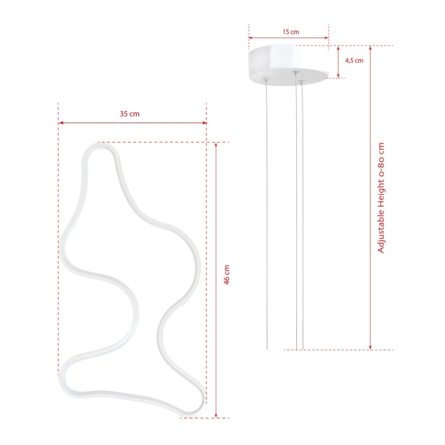LED Luster na laná ARTISAN LED/36W/230V 4000K biely