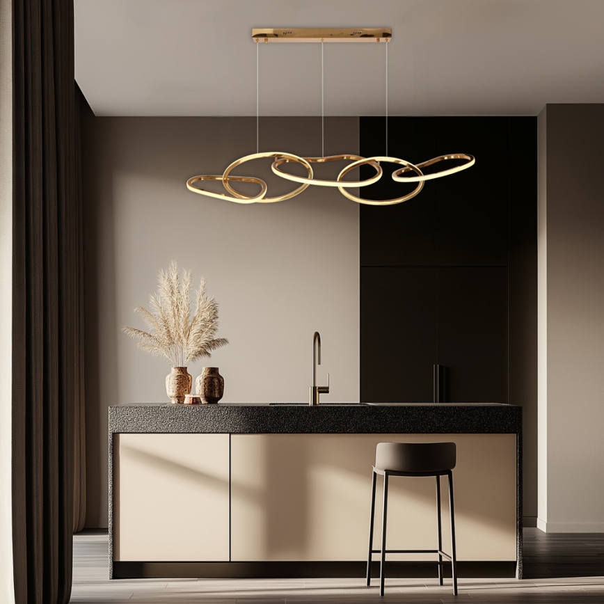 LED luster na lane ANNELI LED/45W/230V 125 cm zlatý