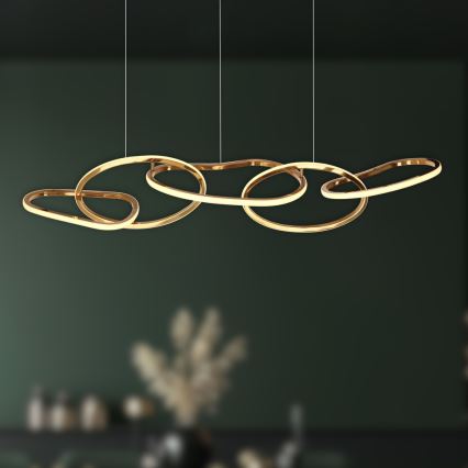 LED luster na lane ANNELI LED/45W/230V 125 cm zlatý