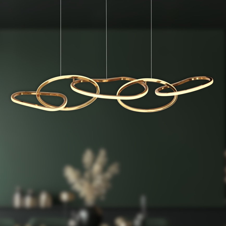 LED luster na lane ANNELI LED/45W/230V 125 cm zlatý