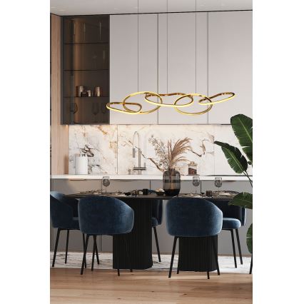 LED luster na lane ANNELI LED/45W/230V 125 cm zlatý