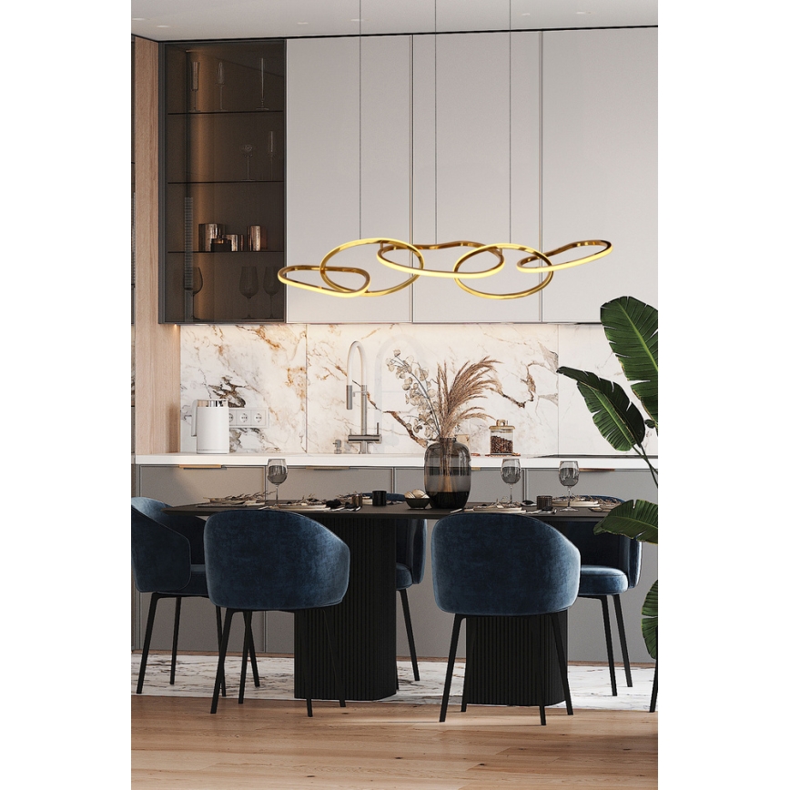 LED luster na lane ANNELI LED/45W/230V 125 cm zlatý