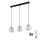 LED luster na lane DEVI 3xE27/15W/230V čierny/číry